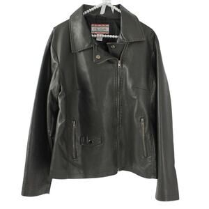 Che Bella Vegan Leather Moto Jacket Grunge Indie Sleaze Y2K Punk Size Large